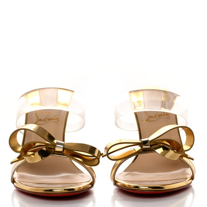 Christian Louboutin Specchio PVC Just Nodo 85 Slide Sandals 35 Gold 2 of 8