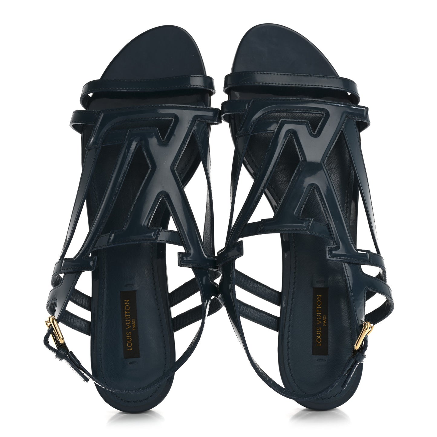 Patent Sandals LV Sandals 40 Blue