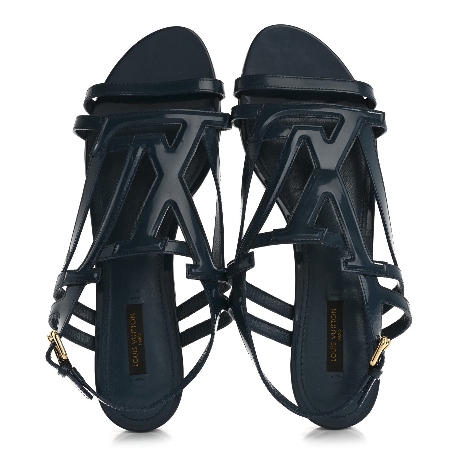 Louis Vuitton Patent Sandals LV Sandals 40 Blue 2 of 9