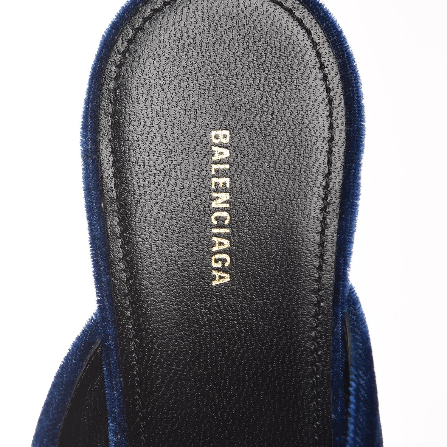 Balenciaga Stretch Velvet Pointed Toe BB 40mm Mules 39.5 Bleu Ocean 9 of 10