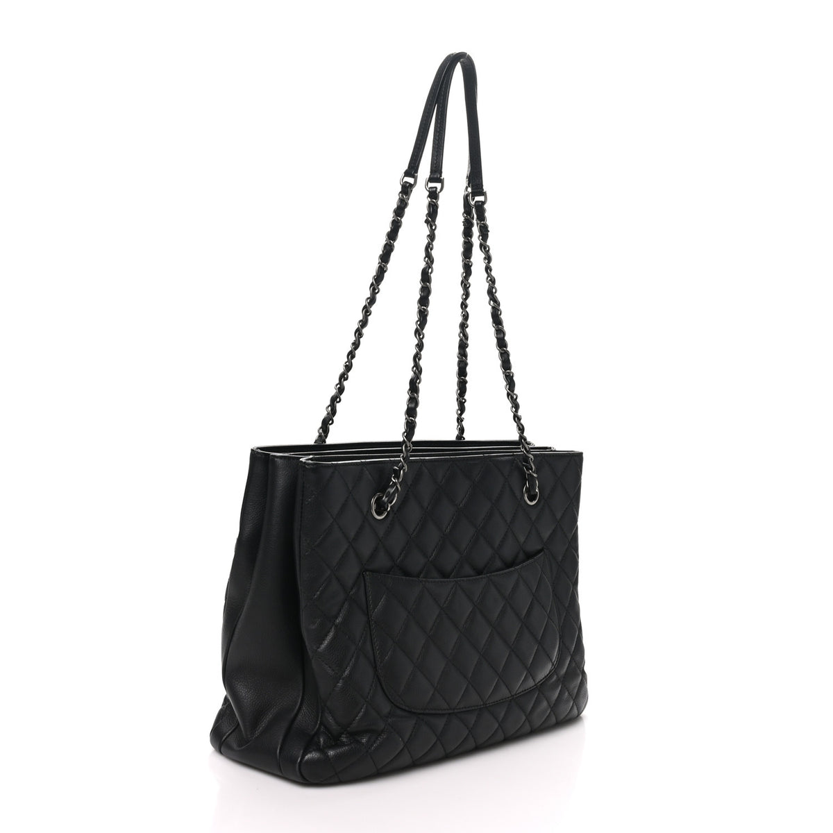 Caviar Quilted Urban Companion Shopping Tote Black