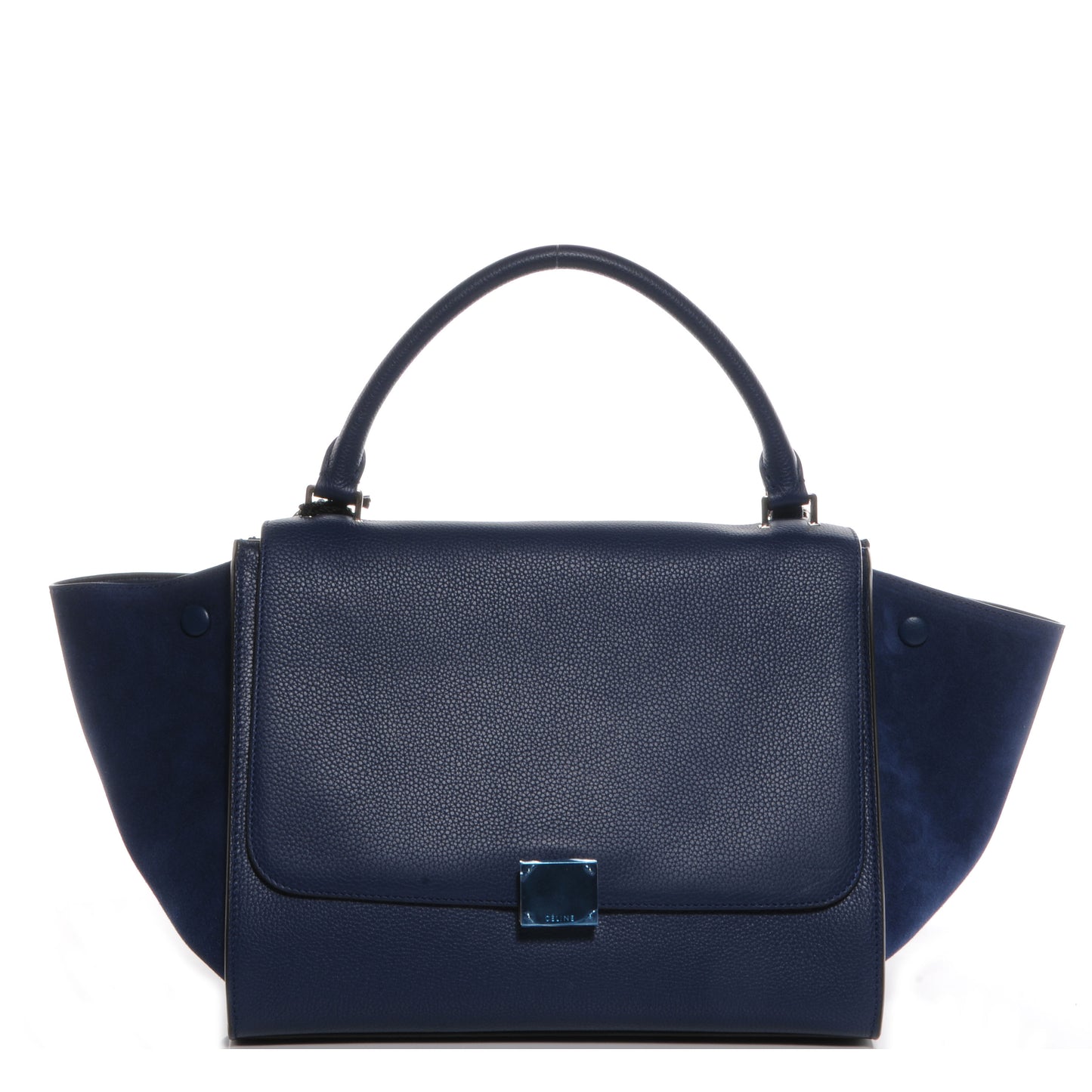 Calfskin and Suede Small Trapeze Ocean Blue