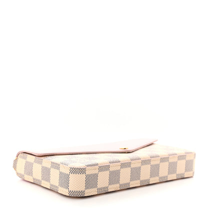 Louis Vuitton Damier Azur Calfskin Pochette Felicie Eau De Rose 5 of 11