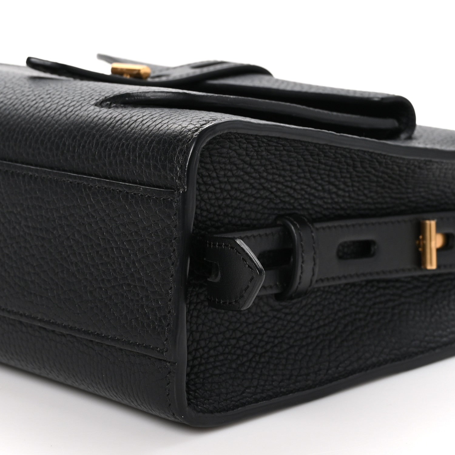 Tom Ford Calfskin Mini T Twist Top Handle Bag Black 9 of 11
