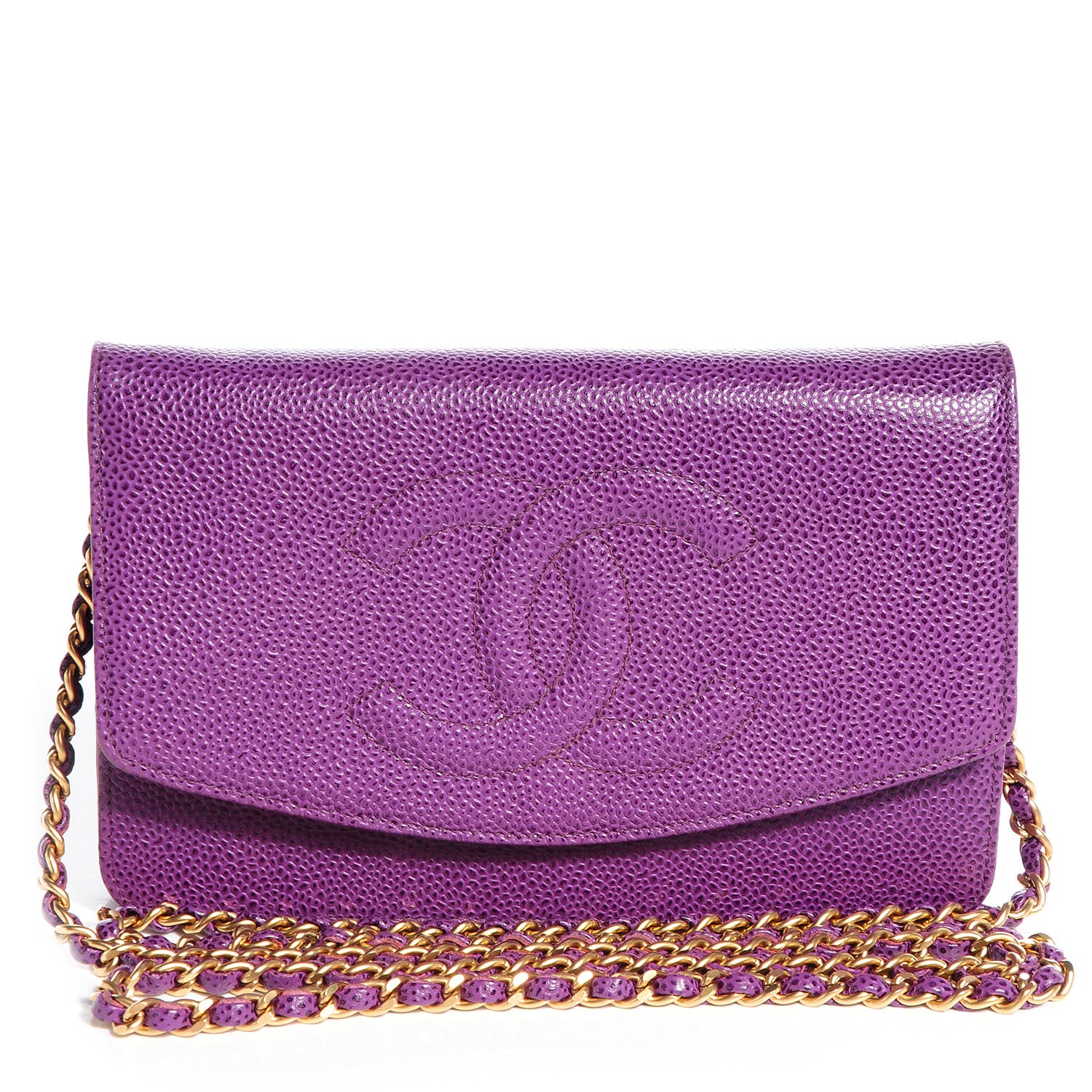 Chanel Caviar Timeless Wallet on Chain WOC Purple 1 of 8