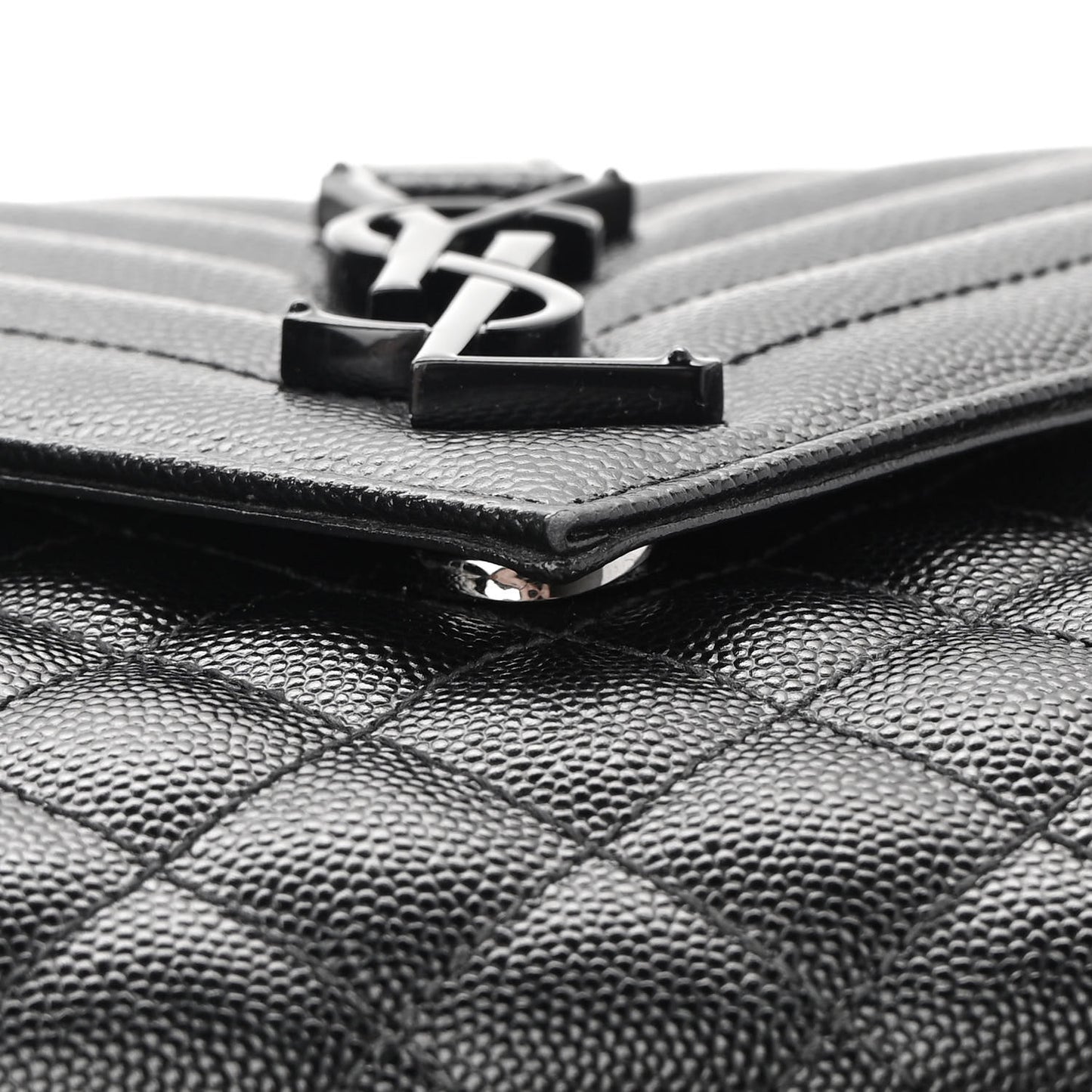 Grain De Poudre Textured Mixed Matelasse Triquilt Medium Monogram Satchel Black