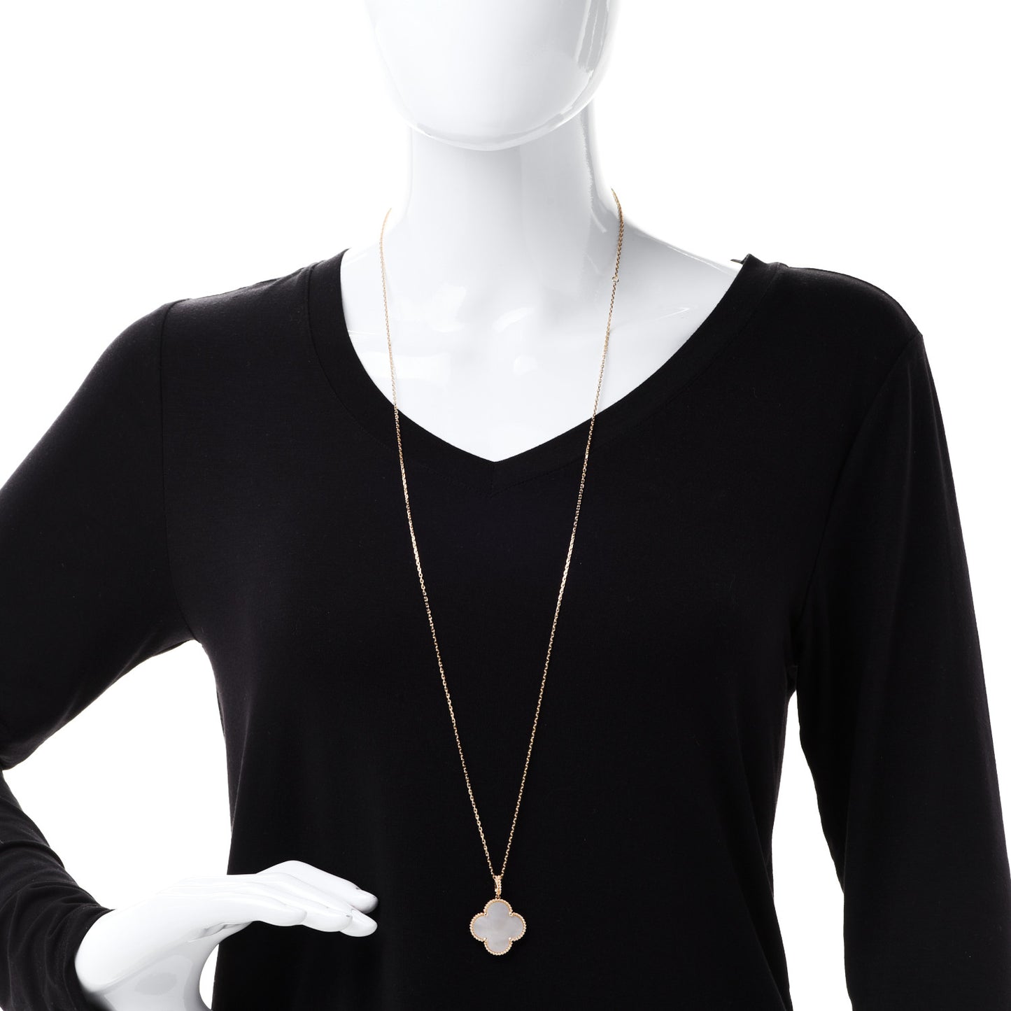 18K Yellow Gold Mother of Pearl Magic Alhambra Long Necklace