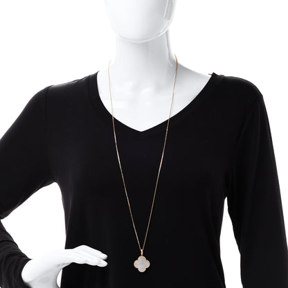 Van Cleef & Arpels 18K Yellow Gold Mother of Pearl Magic Alhambra Long Necklace 2 of 7