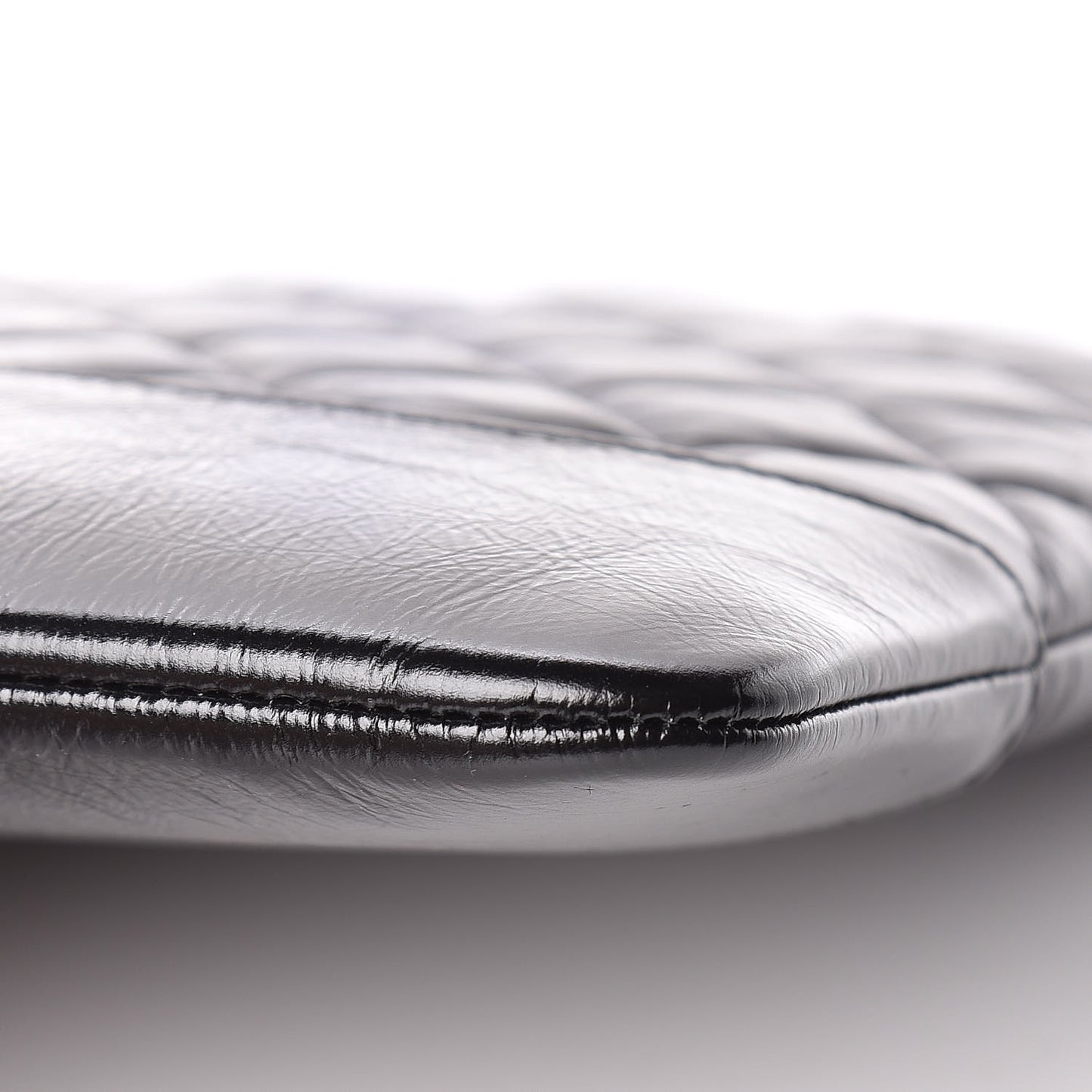 Aged Calfskin Quilted Medium Gabrielle Cosmetic Case Black