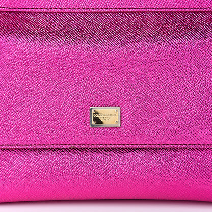 Dolce & Gabbana Metallic Dauphine Small Miss Sicily Satchel Pink 7 of 11