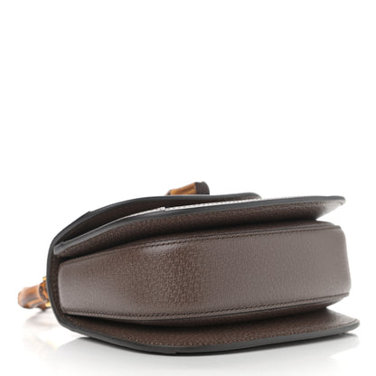 Gucci Monogram Jumbo GG Textured Dollar Calfskin Web Mini Bamboo 1947 Top Handle Bag Camel Ebony New Acero 4 of 11