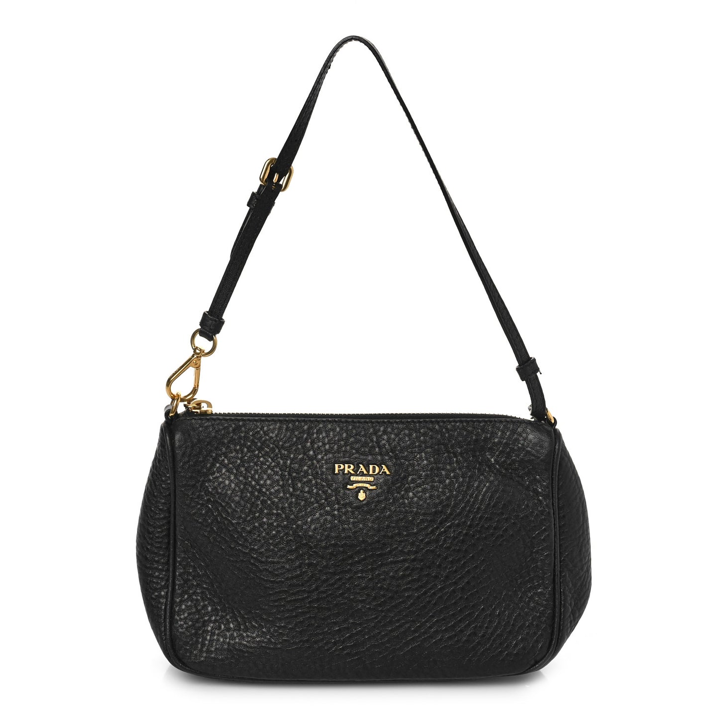 Vitello Daino Pochette Bag Black