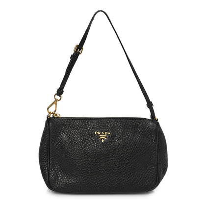 Prada Vitello Daino Pochette Bag Black 1 of 8