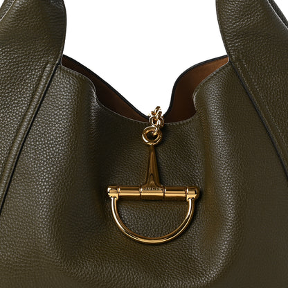 Gucci Grained Calfskin Softbit Maxi Shoulder Bag Forest Green 8 of 10