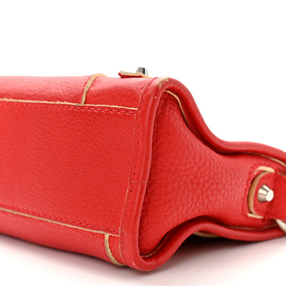 Balenciaga Supple Grained Calfskin Classic Silver Hardware Highlight Mini City Rouge Fraise 11 of 14