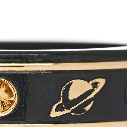 Gucci 18K Yellow Gold Ceramic Topaz Icon Band Ring 60 9 Black 4 of 7
