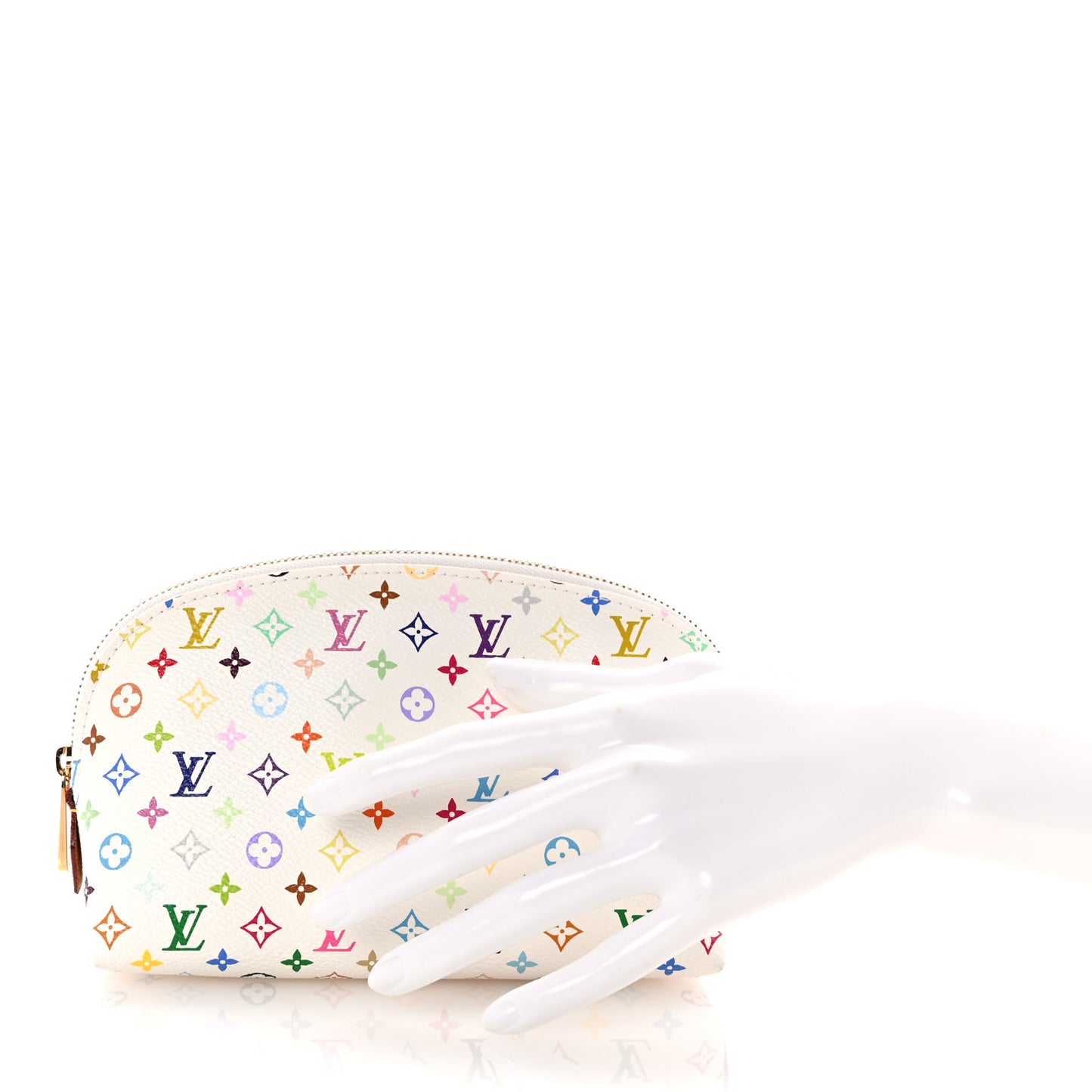 Monogram Multicolor Cosmetic Pouch White Litchi