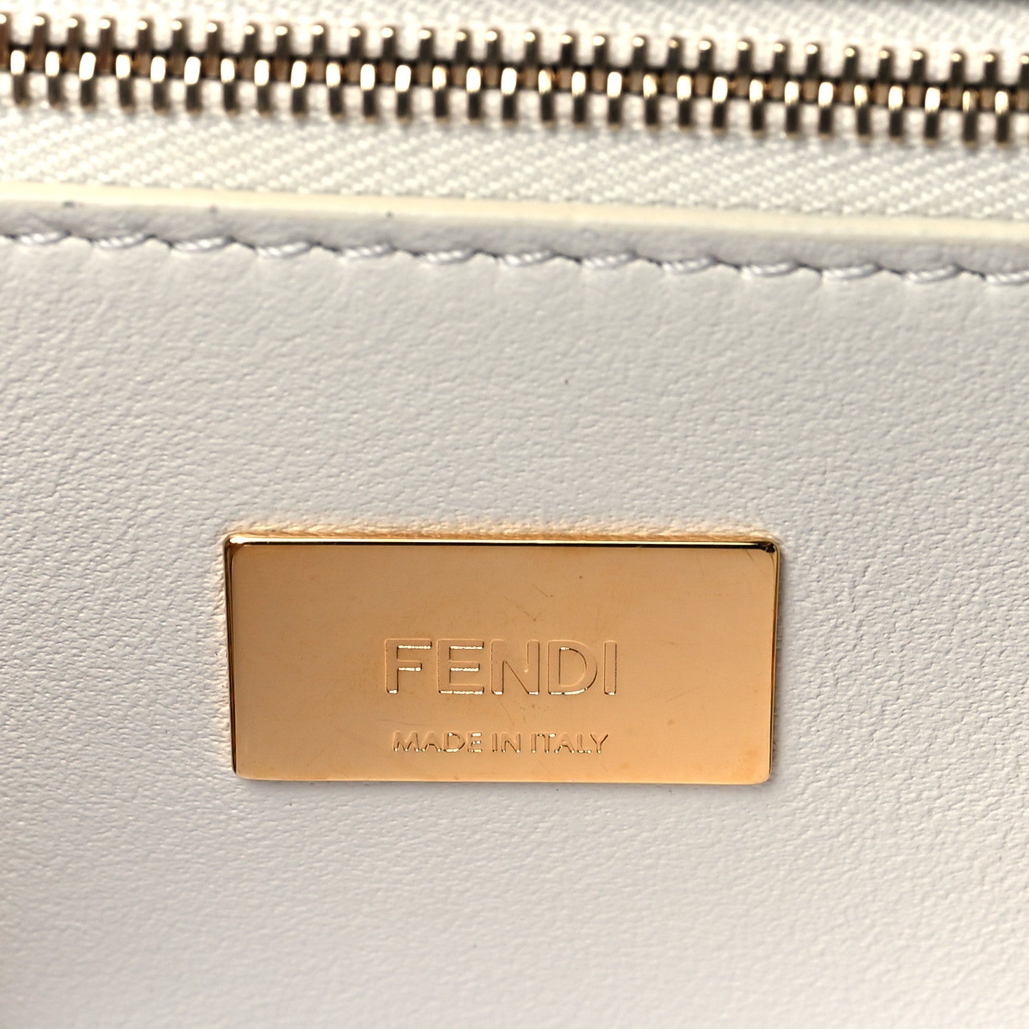 Fendi Fabric Crochet Nappa Mini Peekaboo Iconic Satchel Mimosa White 6 of 10