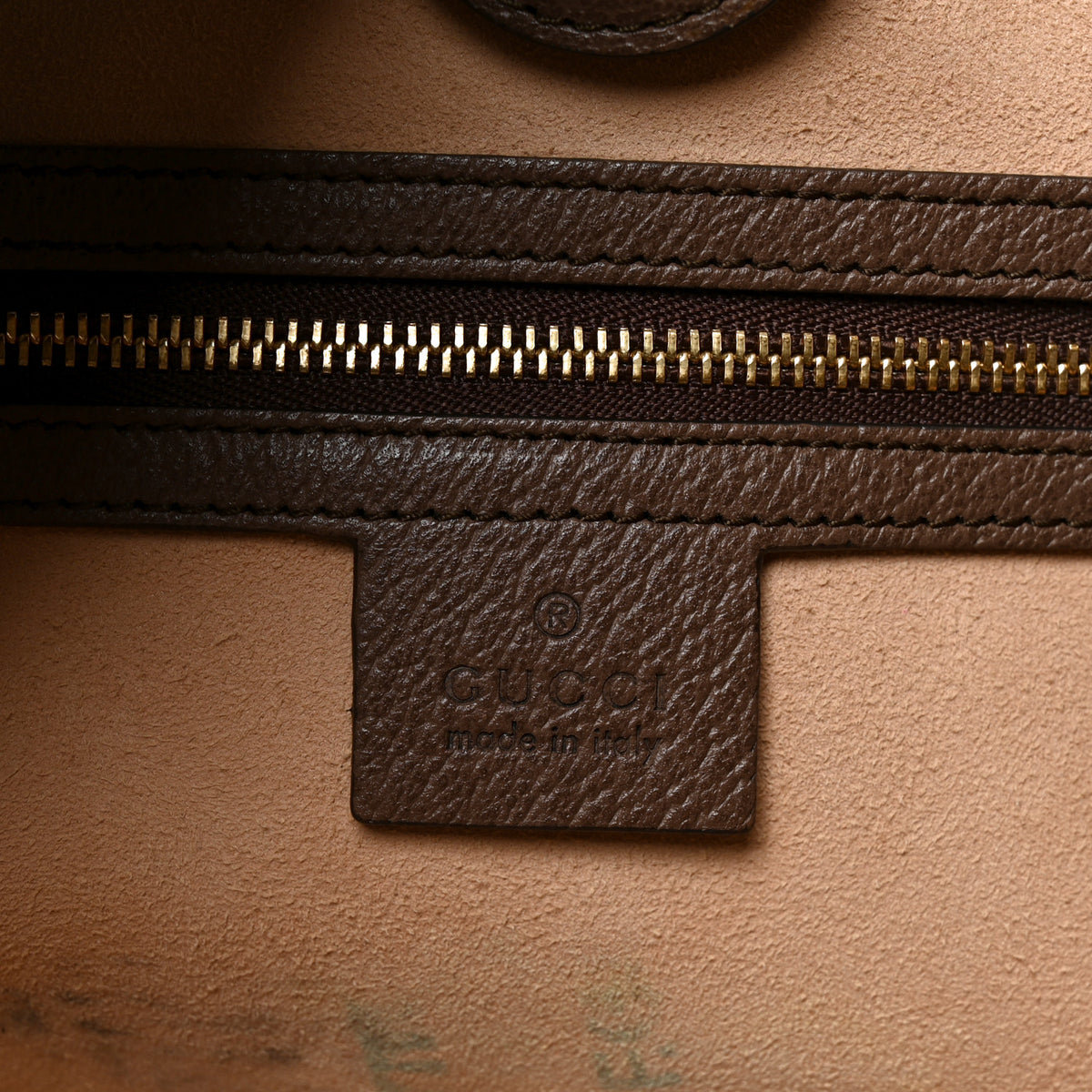 Gucci GG Supreme Monogram Textured Calfskin Web Medium Ophidia Shopping Tote Beige Ebony New Acero 6 of 12