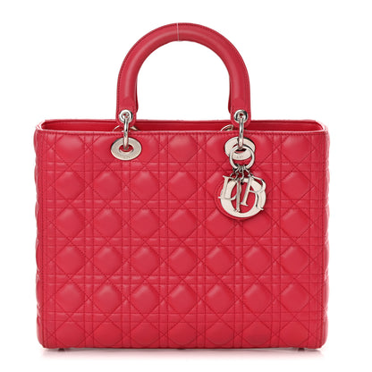 Christian Dior Lambskin Cannage Large Lady Dior Fuchsia 1 of 18