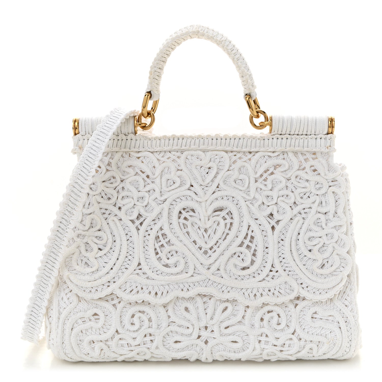 Dolce & Gabbana Cordonetto Lace Medium Miss Sicily Satchel White 1 of 9