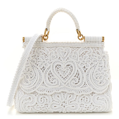 Dolce & Gabbana Cordonetto Lace Medium Miss Sicily Satchel White 1 of 9