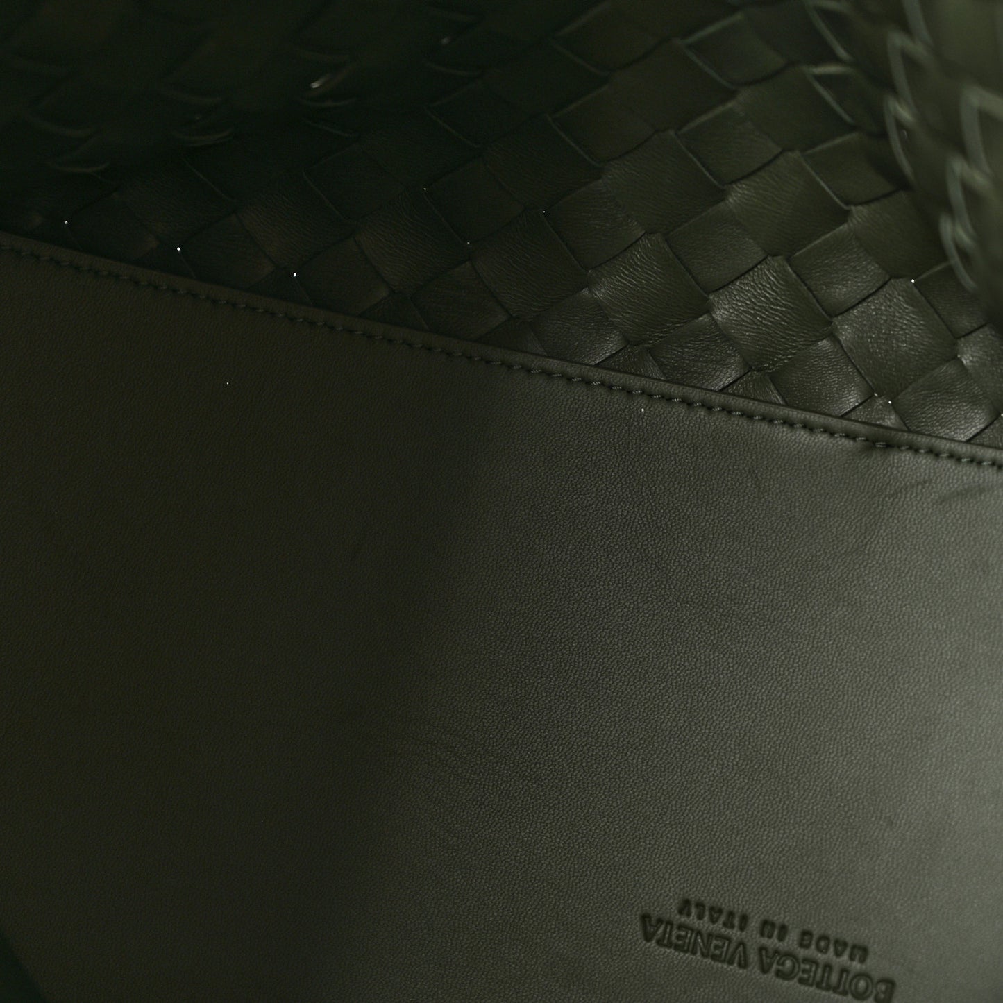 Nappa Intrecciato Large Andiamo Shoulder Bag  Aloe