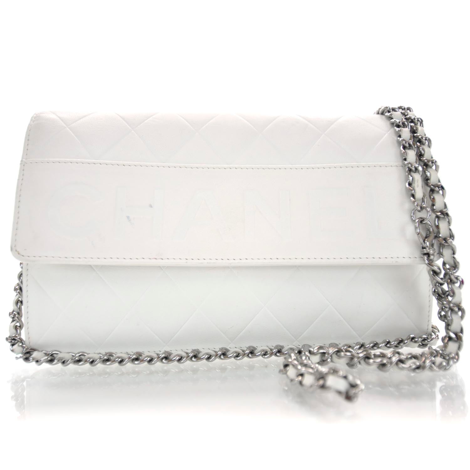 Chanel Lambskin Wallet On Chain White 1 of 10