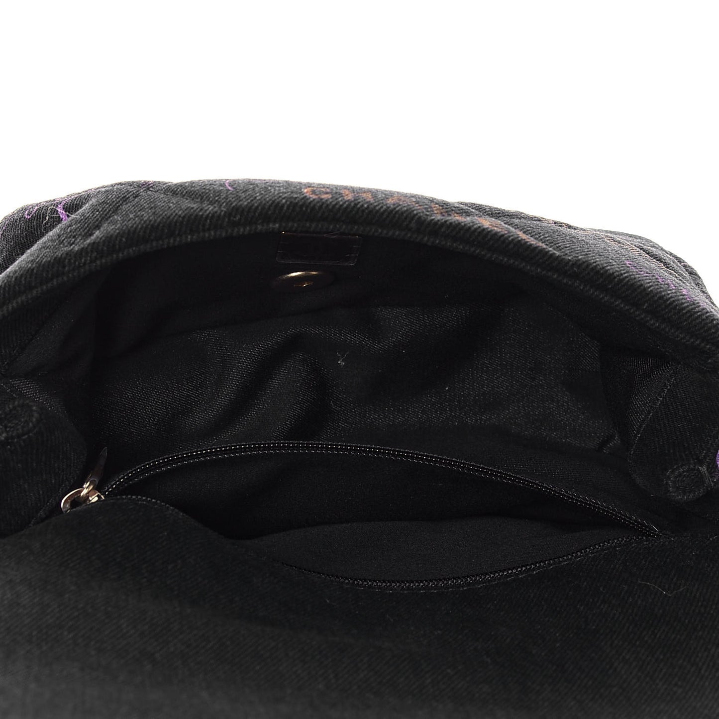 Denim Quilted Denim Mood Mini Rectangular Flap Black Multicolor