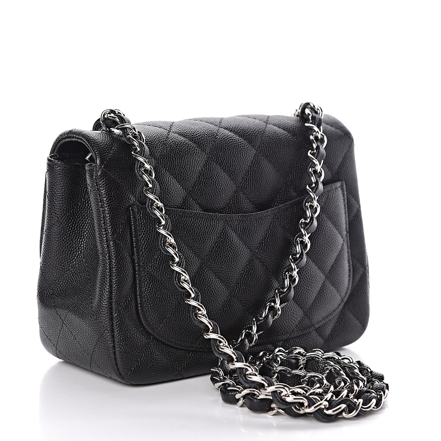 Caviar Quilted Mini Square Flap Black