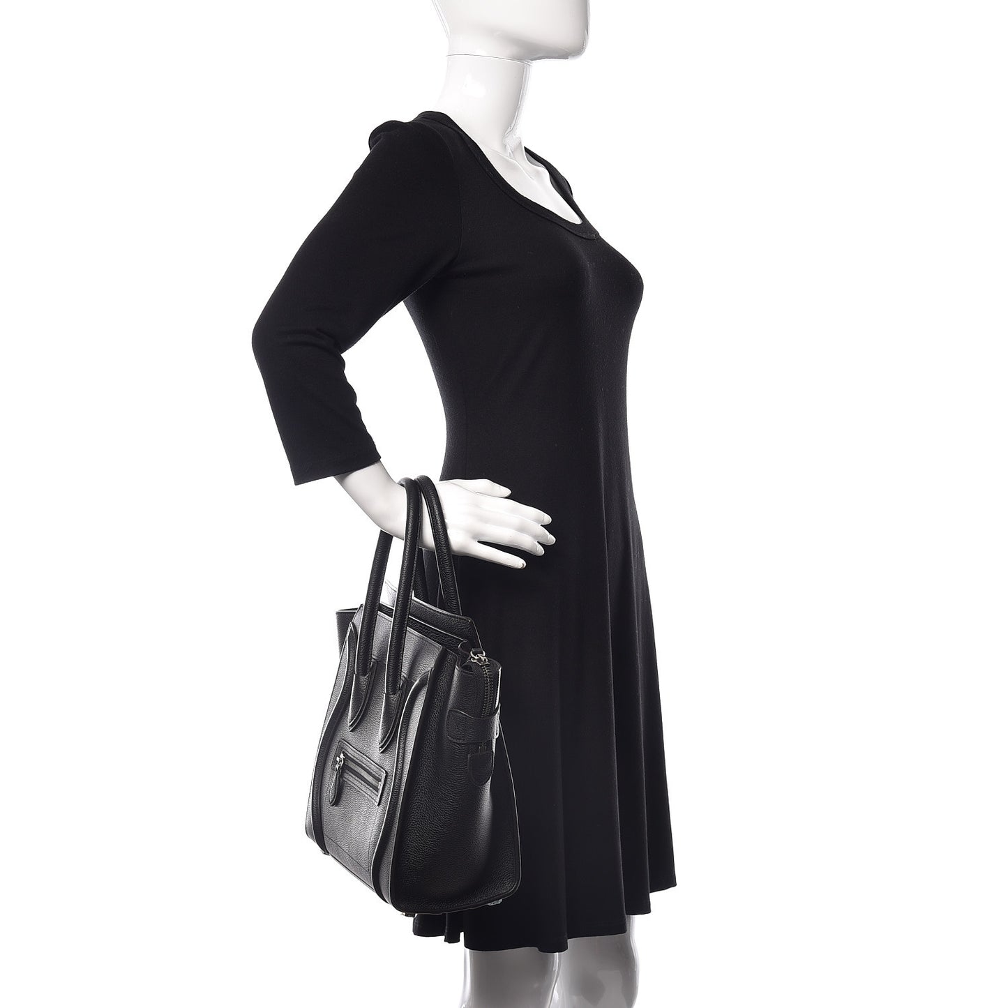 Drummed Calfskin Micro Luggage Black