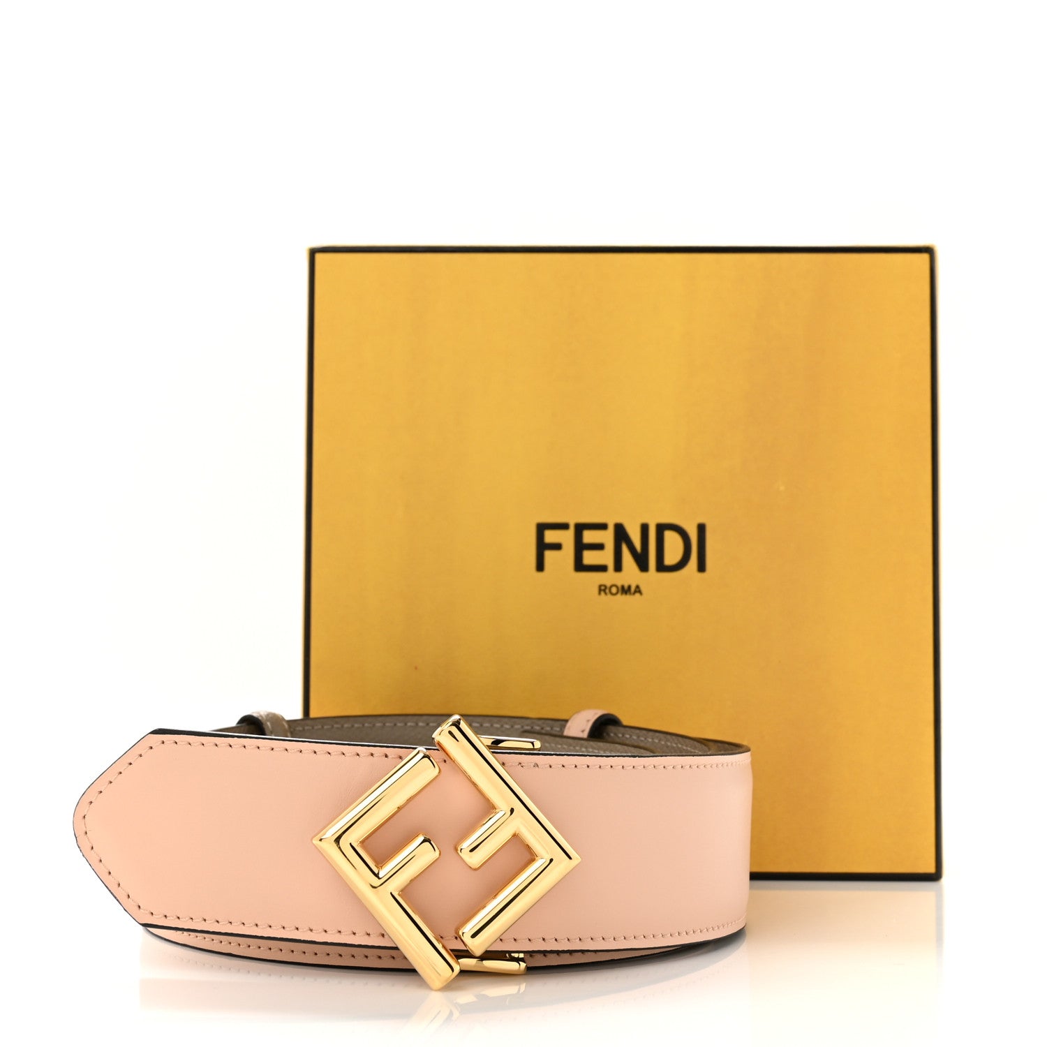 Fendi Vitello Cruise Vitello King 40mm FF Diamonds Belt 85 34 Tortota Light Rose 6 of 6