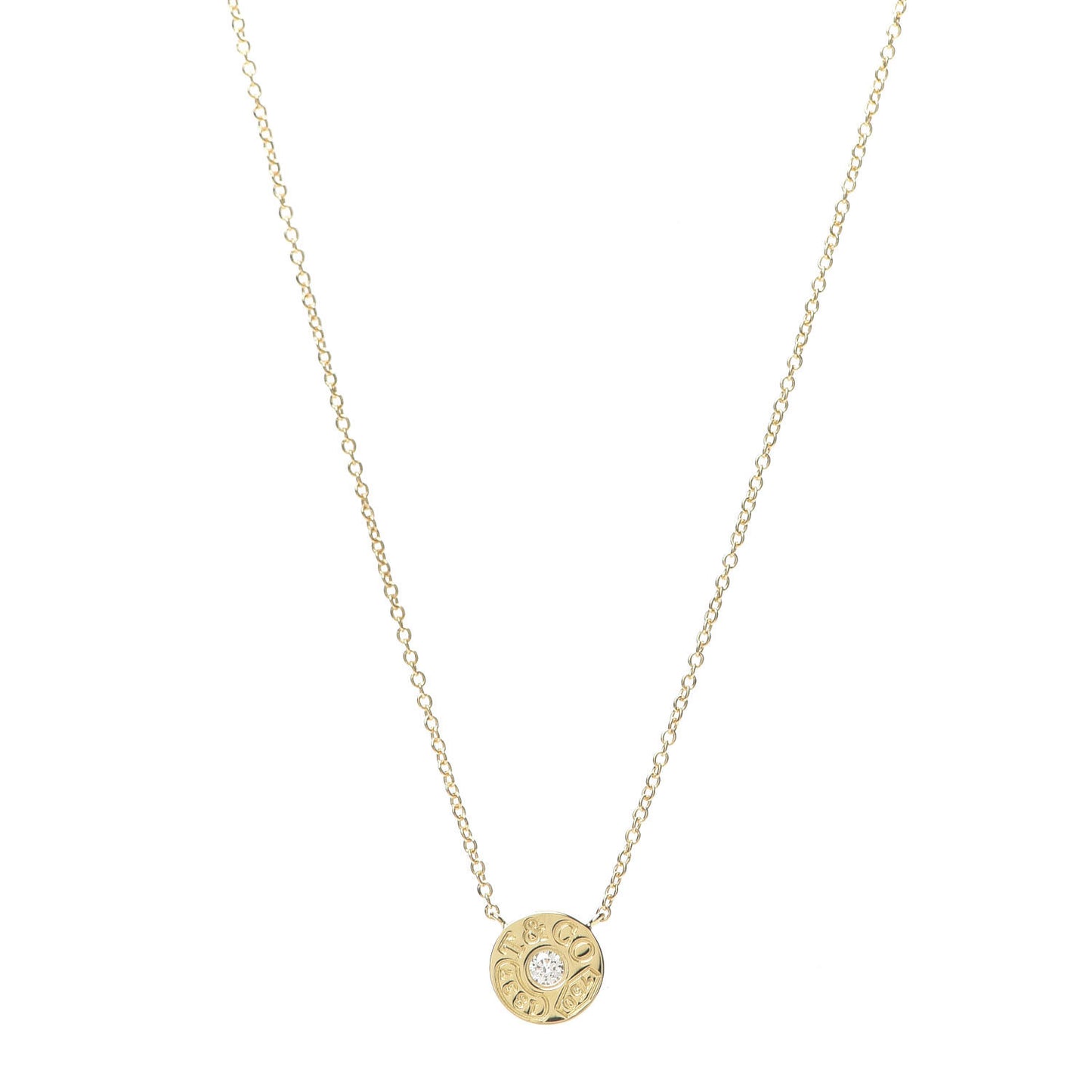 18K Yellow Gold Diamond 1837 Circle Pendant Necklace