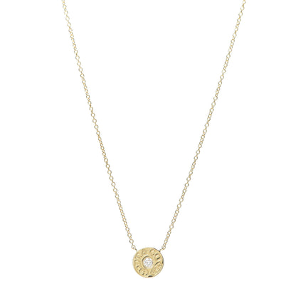 Tiffany 18K Yellow Gold Diamond 1837 Circle Pendant Necklace 1 of 6