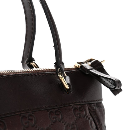 Gucci Guccissima Mayfair Top Handle Satchel Dark Brown 12 of 13
