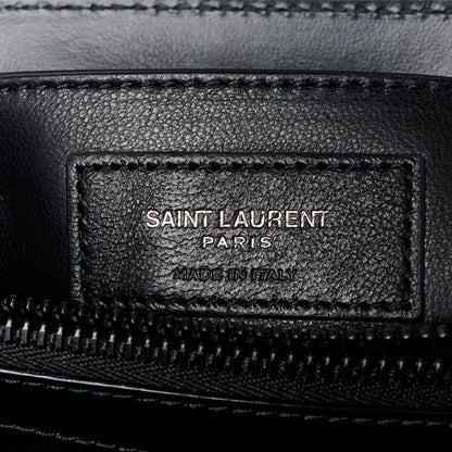 Saint Laurent Calfskin Y Quilted Monogram Monochrome Small Loulou Chain Satchel Black 7 of 11