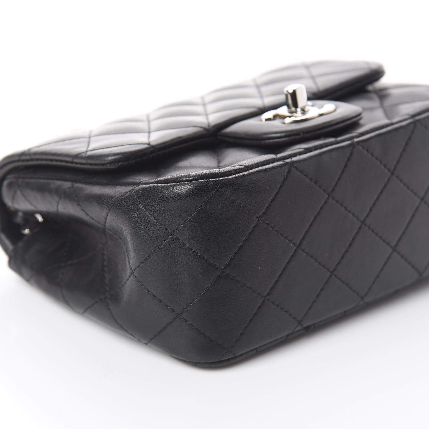 Chanel Lambskin Quilted Mini Square Flap Black 7 of 8