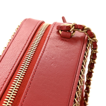 Chanel Goatskin Quilted Chain CC North South Filigree Vanity Case Red 11 of 11