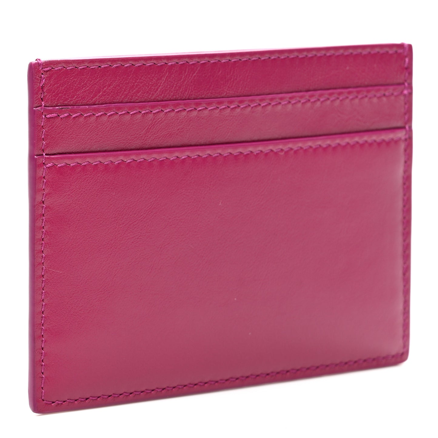 Calfskin Credit Card Case Dark Red Wine