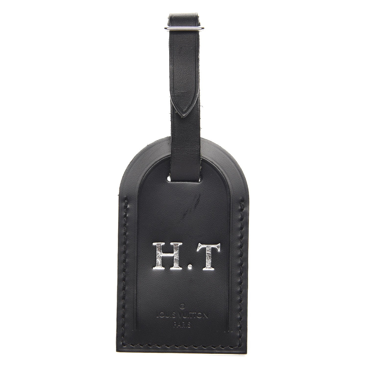 Louis Vuitton Calfskin Luggage Tag Black 1 of 3