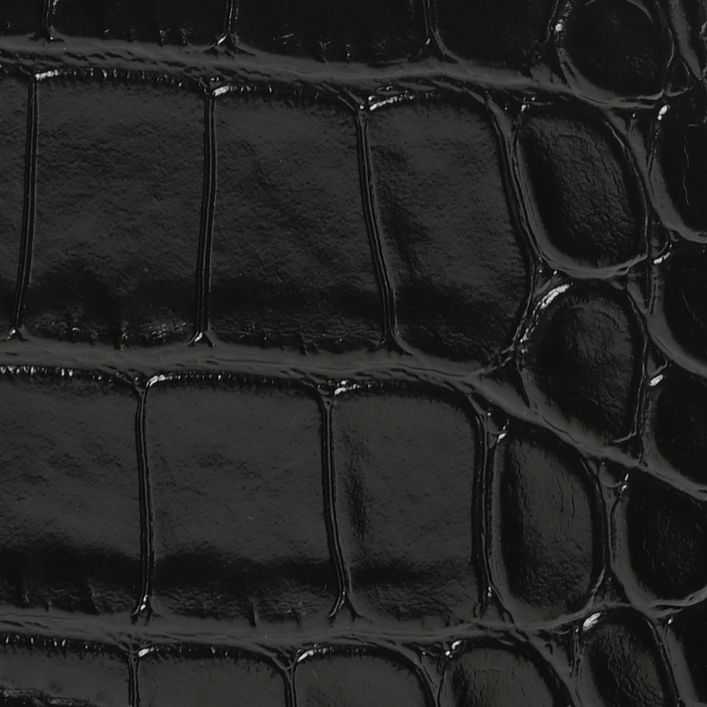 Shiny Super Supple Calfskin Crocodile Embossed Medium XX Flap Bag Black