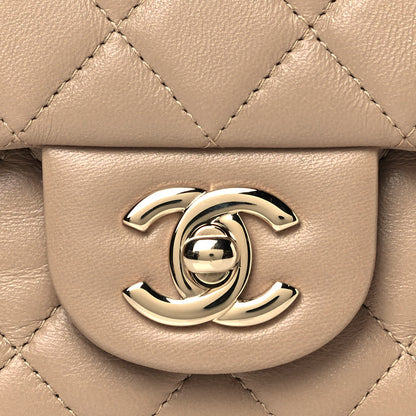 Chanel Lambskin Quilted Mini Rectangular Flap Dark Beige 7 of 11