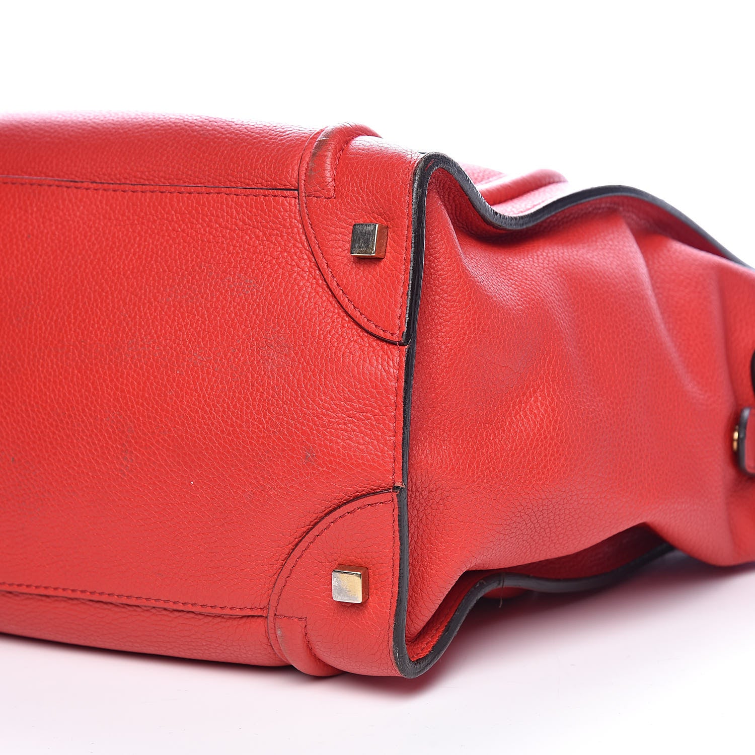 Celine Drummed Calfskin Mini Luggage Red 10 of 21