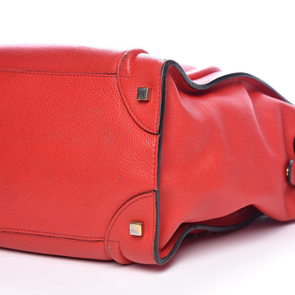 Celine Drummed Calfskin Mini Luggage Red 10 of 21