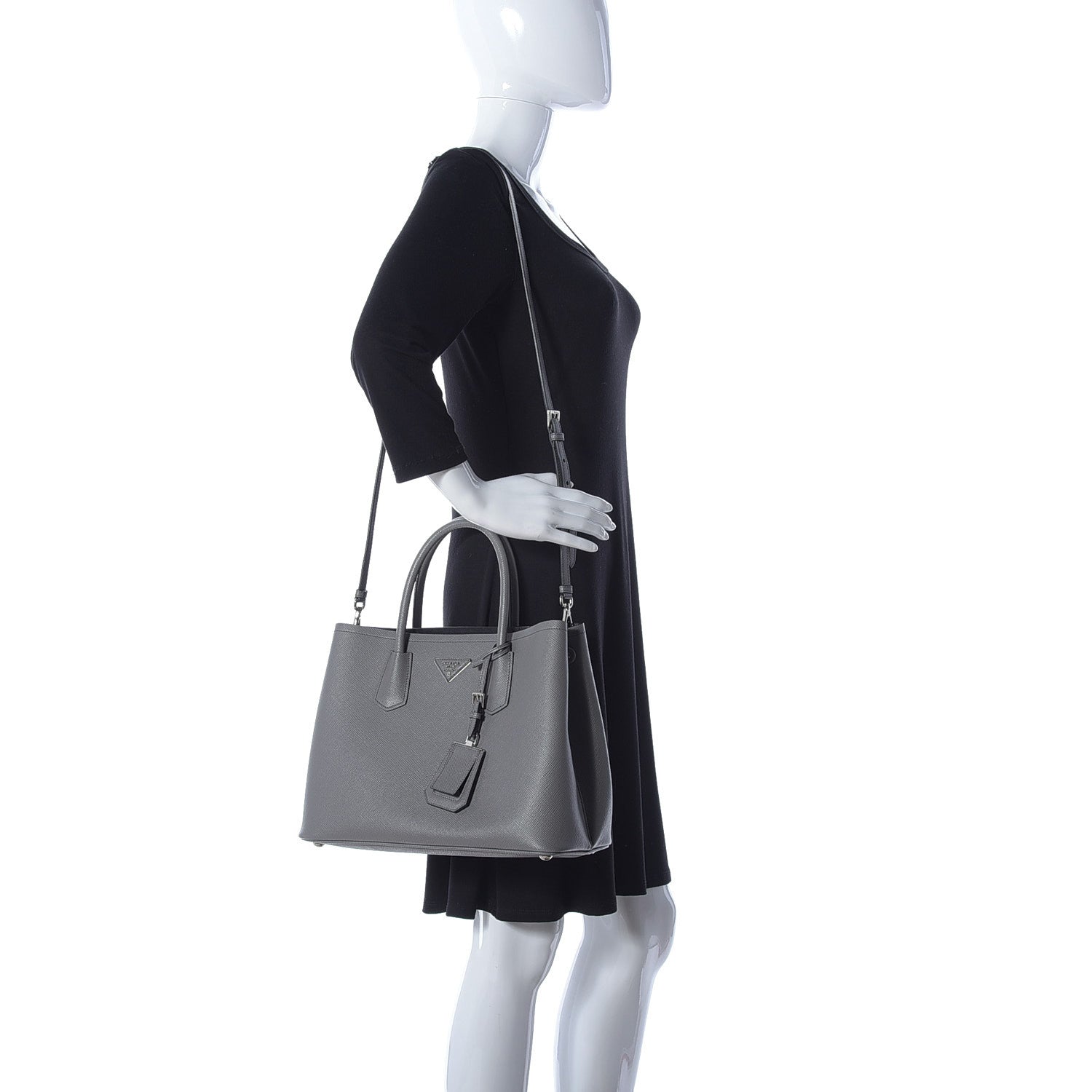 Prada Saffiano Cuir Small Double Bag Marmo 3 of 18