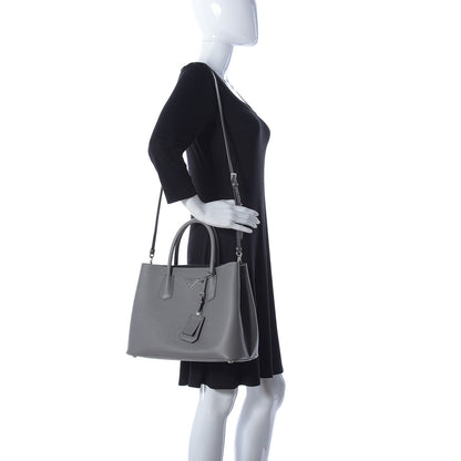 Prada Saffiano Cuir Small Double Bag Marmo 3 of 18