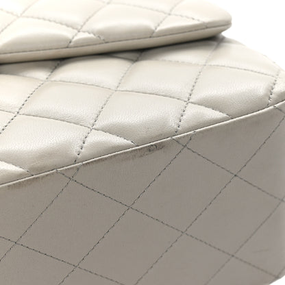 Chanel Lambskin Quilted Jumbo Double Flap Grey 11 of 12