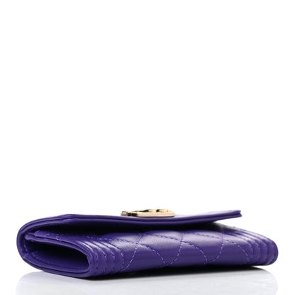 Chanel Lambskin Quilted Boy Flap Card Holder Purple 4 of 8