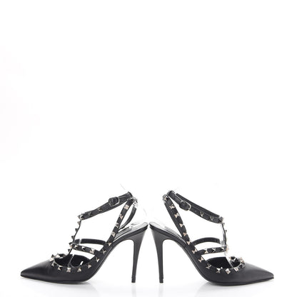 Valentino Garavani Nappa Rockstud Ankle Strap Pumps 38 Black 6 of 20