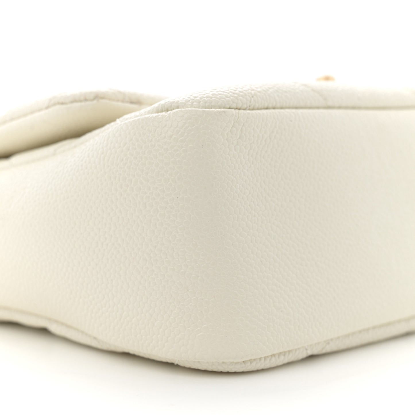 Shiny Caviar Quilted Small Chain Melody Flap White